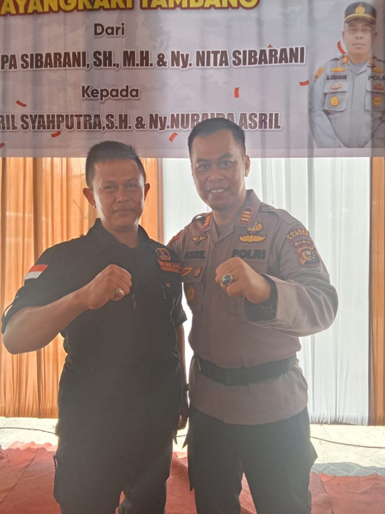 Satgas GRIB Menghadiri Kenal Pamit Kapolsek Tambang Dan Ketua Ranting Bayangkari Tambang