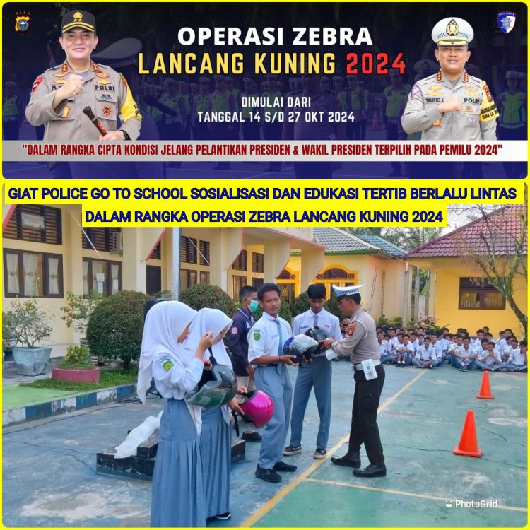 Sat Lantas Polres Kuansing Gelar Sosialisasi Tertib Berlalu Lintas Di SMAN 1 Benai Dalam Rangka Operasi Zebra Lancang Kuning 2024