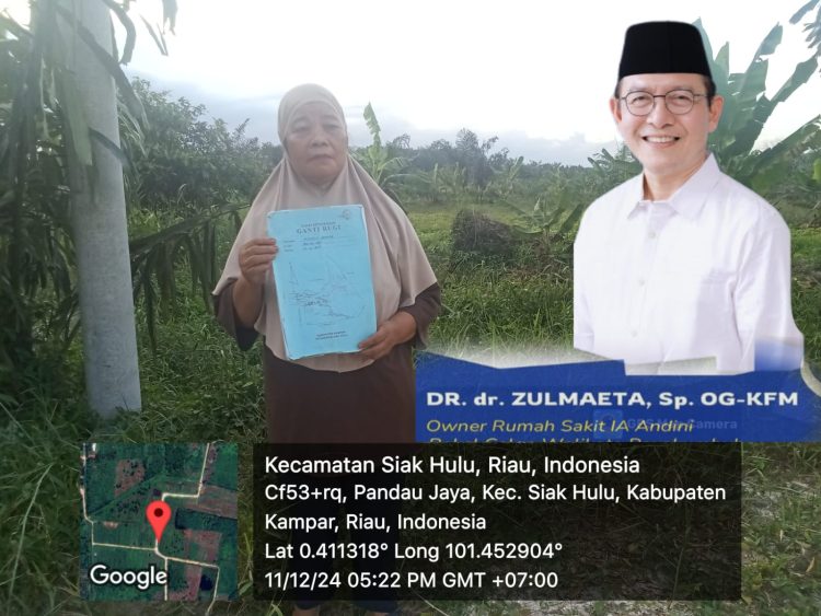dr Zulmaeta Pemilik RSIA Andini Peraih Suara Terbanyak Pilkada 2024 Wali Kota Payakumbuh, Diduga Serobot Tanah Warga Seluas 2 Hektar