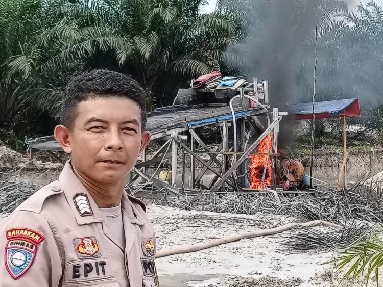 Polsek Kuantan Tengah Tindak Aktivitas PETI di Desa Pintu Gobang Kari