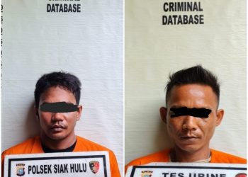 Anggota Sat Reskrim Polsek Siak Hulu Ringkus Dua Pemuda Pengedar Narkoba Jenis Shabu dan Pil Ekstasi