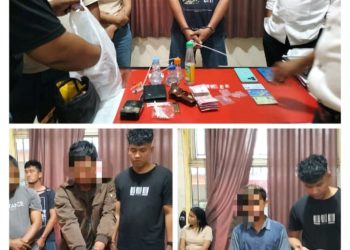 Tim Unit Intel kodim 0302/Inhu Ringkus Lima Tersangka Narkoba, dan amankan Sepucuk  Senpi Rakitan