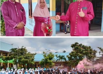 Sungguh Terharu, Siswa Siswi UPT SMPN 1 Siak Hulu Berikan Surprise Kepada Ibu Purnabakti Guru
