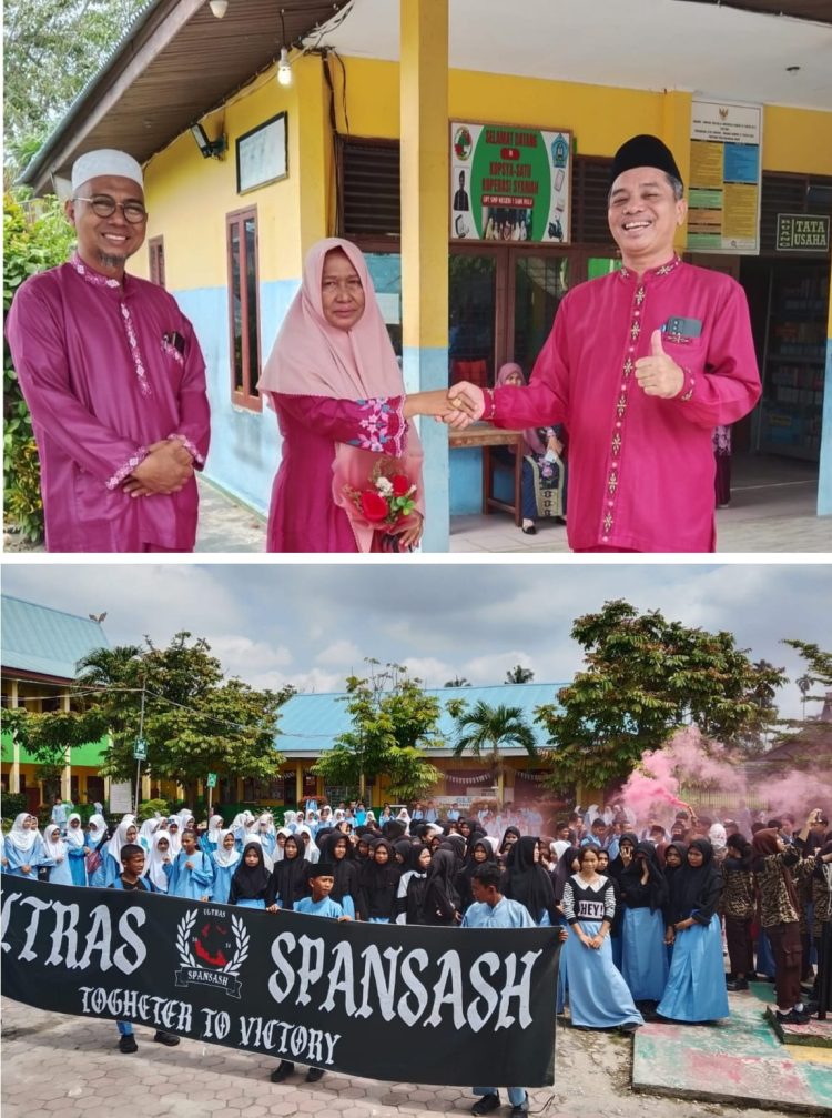 Sungguh Terharu, Siswa Siswi UPT SMPN 1 Siak Hulu Berikan Surprise Kepada Ibu Purnabakti Guru