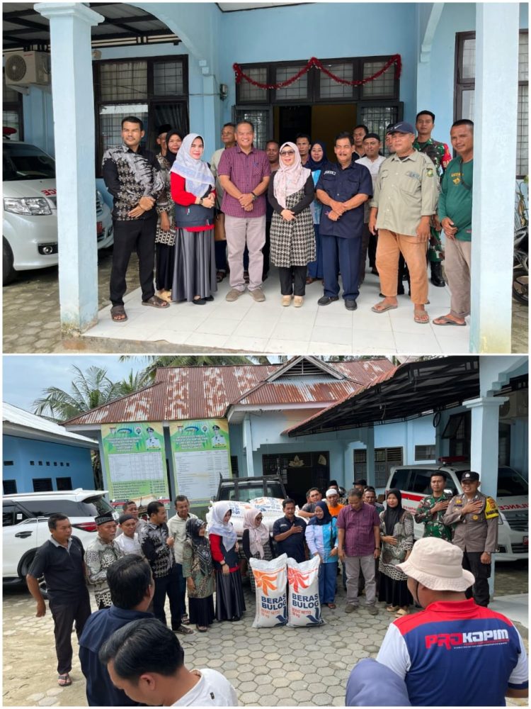 Alhamdulillah, Wakil Bupati Kampar Beri Bantuan Beras 2 Ton Kepada Warga Terdampak Banjir Di Desa Kampung Pinang