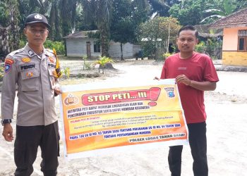 Polsek Logas Tanah Darat Melaksanakan Sosialisasi Larangan Peti di Desa Perhentian Luas