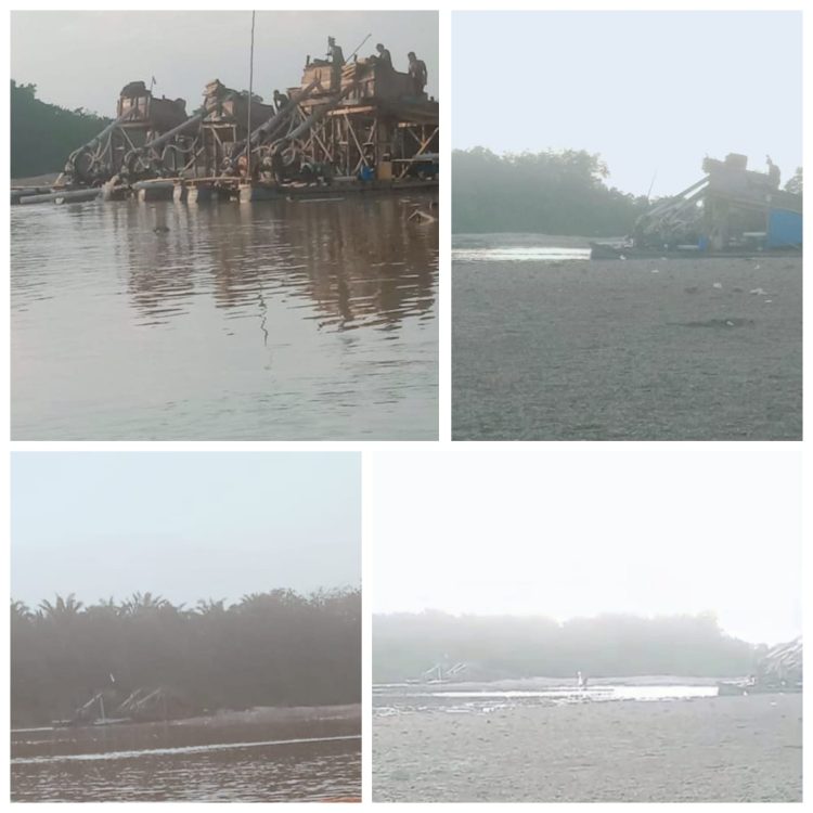 Keresahan Warga Masyarakat Setempat: Lapor Pak Kapolda, Sekitar 15 Rakit Aktivitas PETI di Sungai Kuantan Wilayah Cerenti.