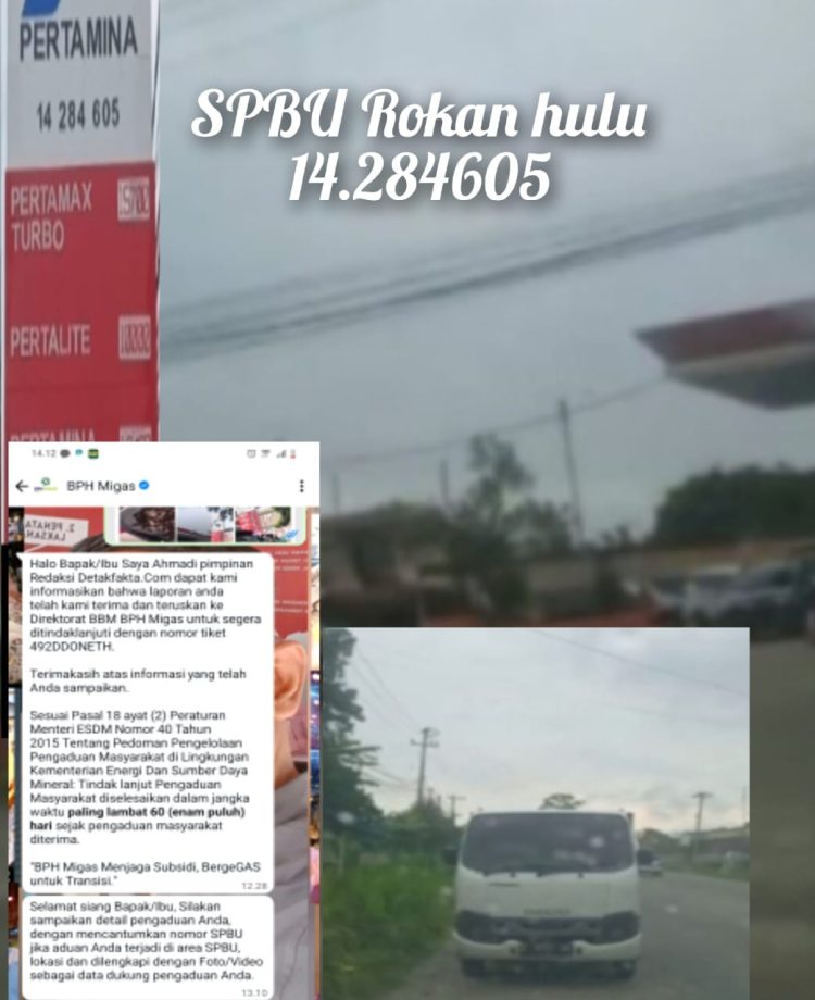 BPH Migas Tanggapi Dugaan Penyalahgunaan BBM Subsidi di SPBU Rokan Hulu,