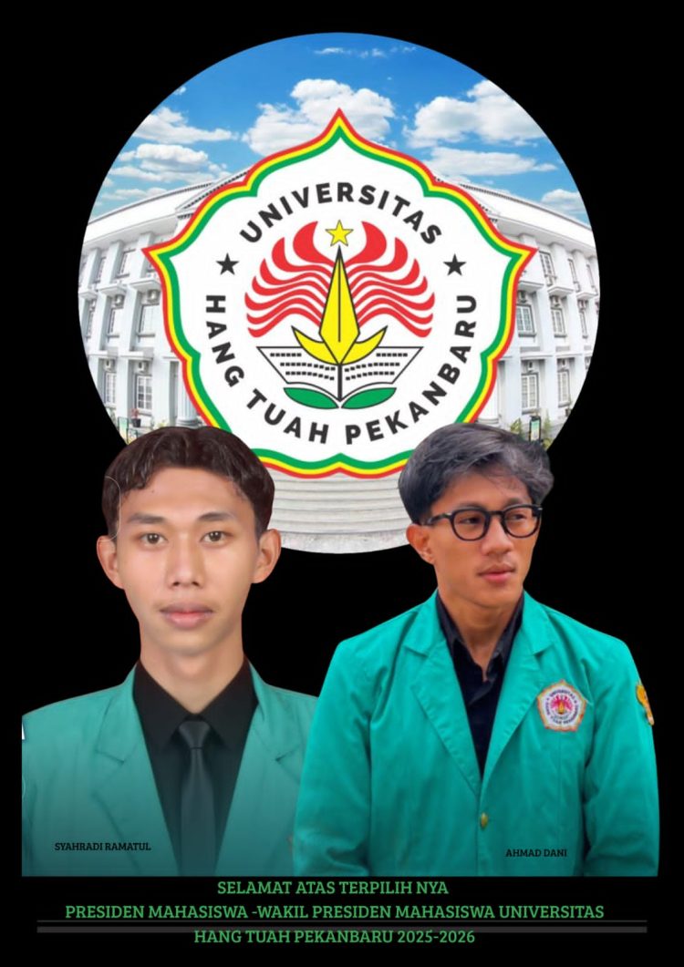 Pasangan Nomor Urut 1, Syahradi Ramatul dan Ahmad Dani, Terpilih sebagai Presiden dan Wakil Presiden Mahasiswa Universitas Hang Tuah Pekanbaru (UHTP) Periode 2025–2026.