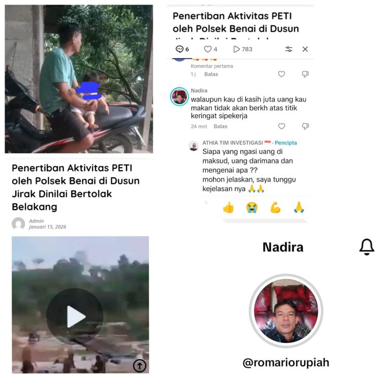 Diduga Cemarkan Nama Baik, Wartawan Dituduh Terima Uang oleh Akun TikTok @romariorupiah Usai Bongkar Aktivitas PETI 