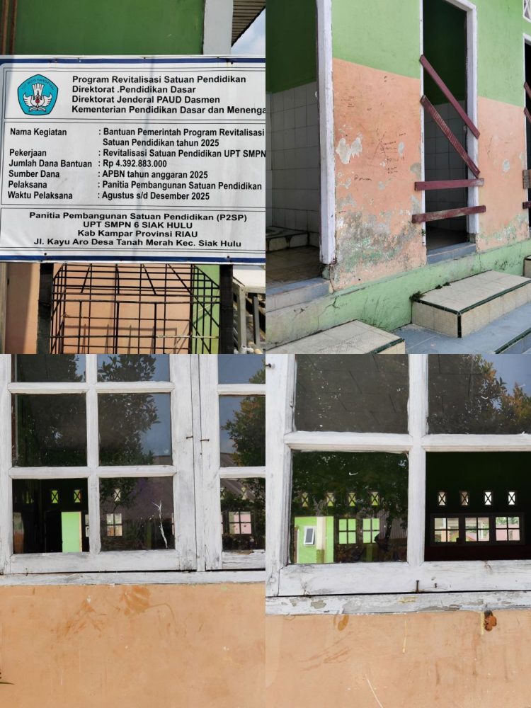 Dugaan Mark-Up dan Minim Transparansi pada Proyek Revitalisasi SMPN 6 Siak Hulu Senilai 4,3 miliar 