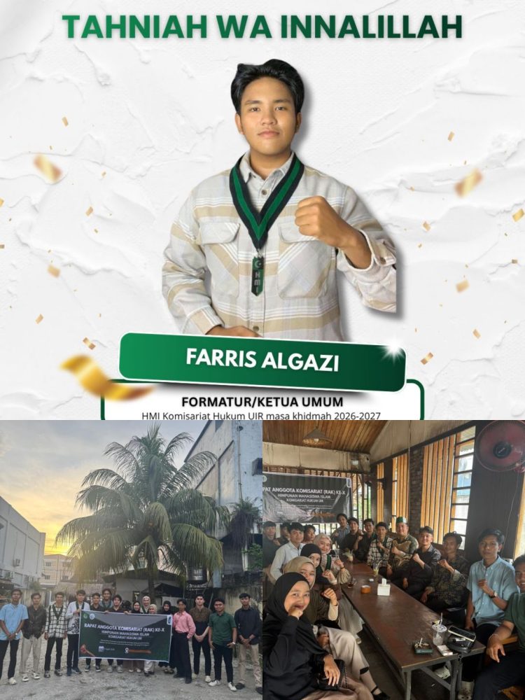 Farris Algazi Nakhodai HMI Komisariat Hukum UIR, Cabang HMI MPO Pekanbaru Periode 2026 – 2027