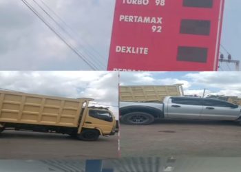 Antrean Mengular di SPBU 14.285.142 Rambah, Diduga Jadi Ajang Kencing Solar Subsidi ke Mobil Modifikasi